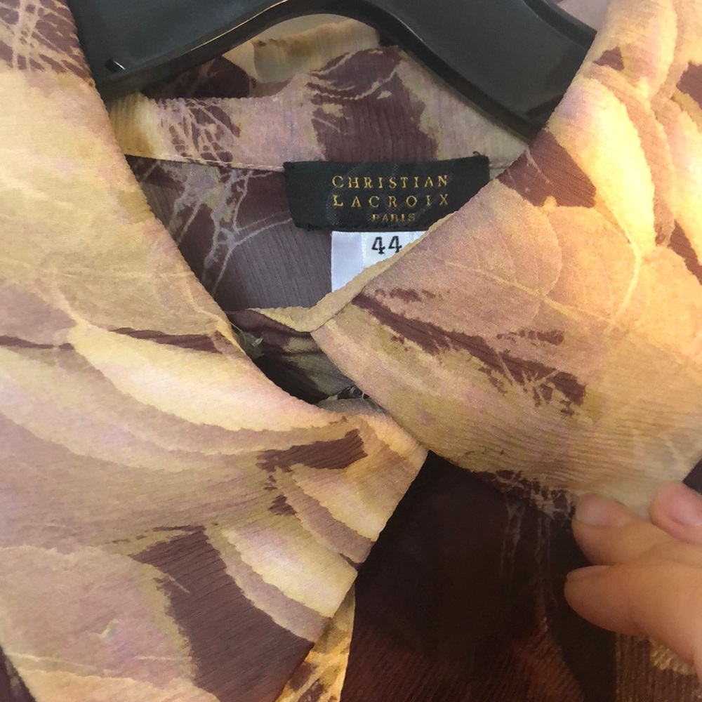 Christian LaCroix sz44Eur10US  purple/beige blouse